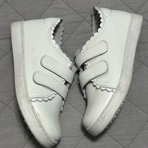 Lamour | Size 2 White Scalloped Strap Sneakers